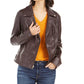 Jaqueta de couro sintético feminina Tommy Hilfiger Moto, preta, tamanho X-S
