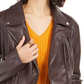 Jaqueta de couro sintético feminina Tommy Hilfiger Moto, preta, tamanho X-S