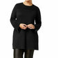 Suéter túnica canelada feminino Alfani, preto, tamanho 0X