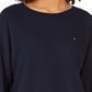 Tommy Hilfiger Blusa Feminina Manga Longa Gola Joia Azul Tamanho Médio