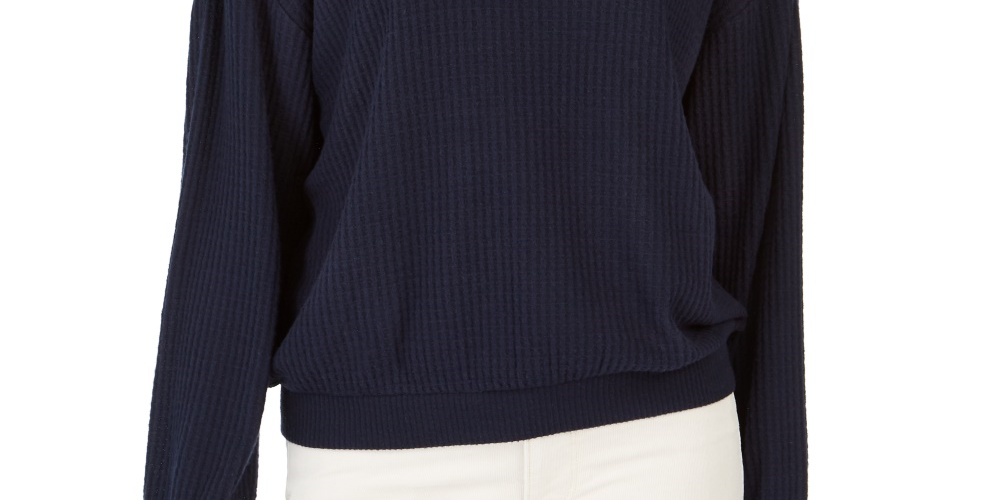 Tommy Hilfiger Blusa Feminina Manga Longa Gola Joia Azul Tamanho Médio