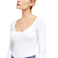 Blusa feminina Bit Of Lace da Free People, branca, tamanho médio