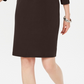 Vestido esportivo feminino Karen Scott de algodão com tachas e manga 3/4, marrom, tamanho XS