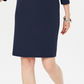 Vestido esportivo feminino Karen Scott de algodão com tachas e manga 3/4, azul, tamanho pequeno