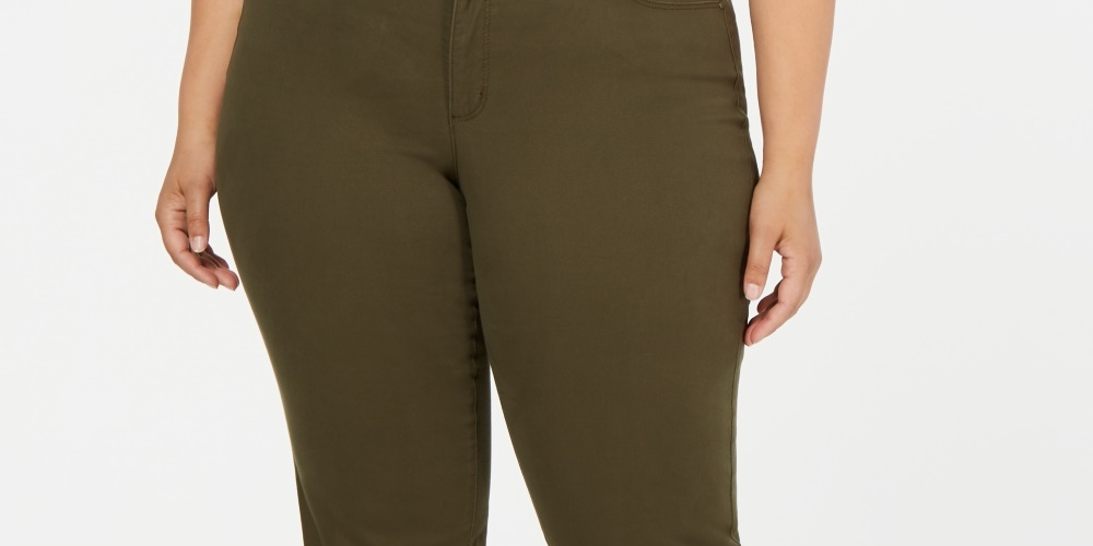 Calça feminina plus size Charter Club Twill Lexington verde tamanho 20W