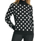 Suéter feminino DKNY com lantejoulas e bolinhas, branco, tamanho extragrande