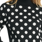 Suéter feminino DKNY com lantejoulas e bolinhas, branco, tamanho extragrande