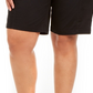 Bermuda feminina plus size de algodão estilo &amp; co, preta, tamanho pequeno pequeno