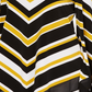 Blusa listrada feminina Alfani com bainha em V, amarela, tamanho pequeno, extragrande