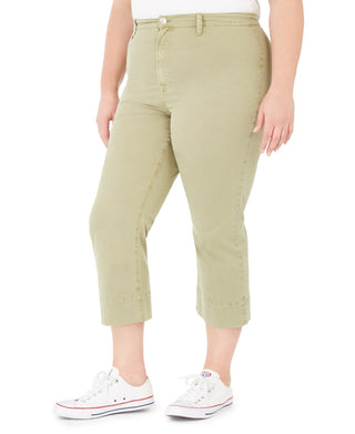 Celebrity Pink Women's Plus Montauk Cropped Pants Green Size 24W