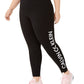 Calça legging feminina Calvin Klein Performance com logo e cintura alta, preta, tamanho 2X