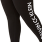 Calça legging feminina Calvin Klein Performance com logo e cintura alta, preta, tamanho 2X