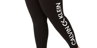 Calça legging feminina Calvin Klein Performance com logo e cintura alta, preta, tamanho 2X