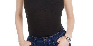 Body feminino cruzado Bar III preto tamanho XX-G