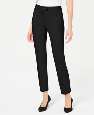Calça feminina Alfani Tummy Control Slim Leg Preta Tamanho 8 Petite