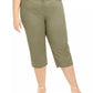Calça Capri Karen Scott Feminina Plus Stretch Tummy Control Cinza Tamanho 24W