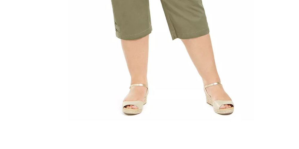 Calça Capri Karen Scott Feminina Plus Stretch Tummy Control Cinza Tamanho 24W