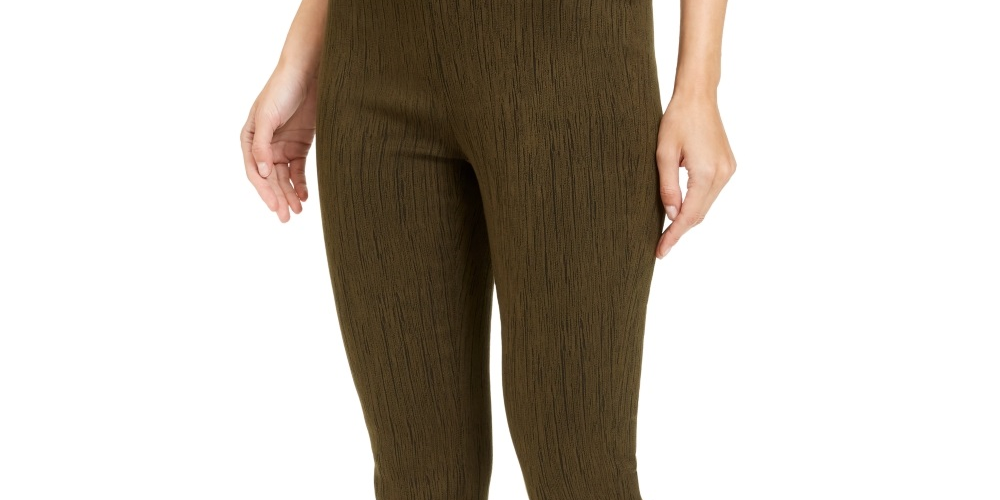 Calça Alfani Feminina com Franjas e Tornozelo Verde Tamanho 6 Petite