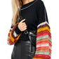 Suéter feminino Cha Cha com mangas bufantes Free People, vermelho, tamanho X-S