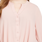 Camisa feminina plus size com frente torcida INC International Concepts, rosa, tamanho 3X