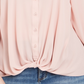 Camisa feminina plus size com frente torcida INC International Concepts, rosa, tamanho 3X
