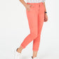 Calça reta feminina Tommy Hilfiger Hampton, laranja, tamanho 6