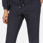 Calça jogger feminina Tommy Hilfiger de linho azul, tamanho 8