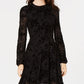Vestido American Rag Junior's Burnout Velvet Fit &amp; Flare Preto Tamanho Grande