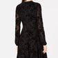 Vestido American Rag Junior's Burnout Velvet Fit &amp; Flare Preto Tamanho Grande
