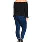 Top feminino City Chic Trendy Plus com ombros de fora, preto, tamanho 18W