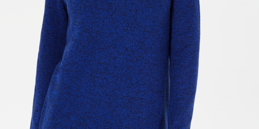 Karen Scott Suéter Feminino de Algodão com Acabamento Contrastado Azul Tamanho X-G