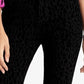 Calça jeans feminina Rachel Roy com estampa animal, cintura alta, preta, tamanho 29