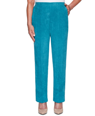 Calça feminina Alfred Dunner Petite Walnut Grove de camurça sintética azul brilhante 10P