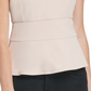 Blusa peplum com decote em V feminina DKNY, bege, tamanho grande