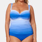 Maiô feminino Bleu By Rod Beattie com decote coração franzido e aro, tamanho 20W, azul