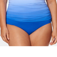 Maiô feminino Bleu By Rod Beattie com decote coração franzido e aro, tamanho 20W, azul