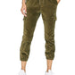 Calça jogger cargo Sanctuary Mia de algodão elástico feminina, verde, tamanho X-S