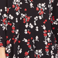 Top feminino estampado com decote em V, preto, tamanho X-S