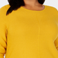 Suéter Alfani Plus Size Feminino com Detalhe de Botão e Canelado Amarelo Tamanho 3X