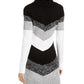 Vestido suéter chevron com gola alta BCX Junior, preto, tamanho grande