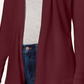 Cardigan feminino vermelho de manga comprida aberto, tamanho pequeno, vinho, Charter Club
