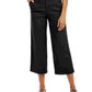 Calça cropped feminina estilo &amp; co, perna larga, preta, tamanho 16