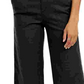 Calça cropped feminina estilo &amp; co, perna larga, preta, tamanho 16