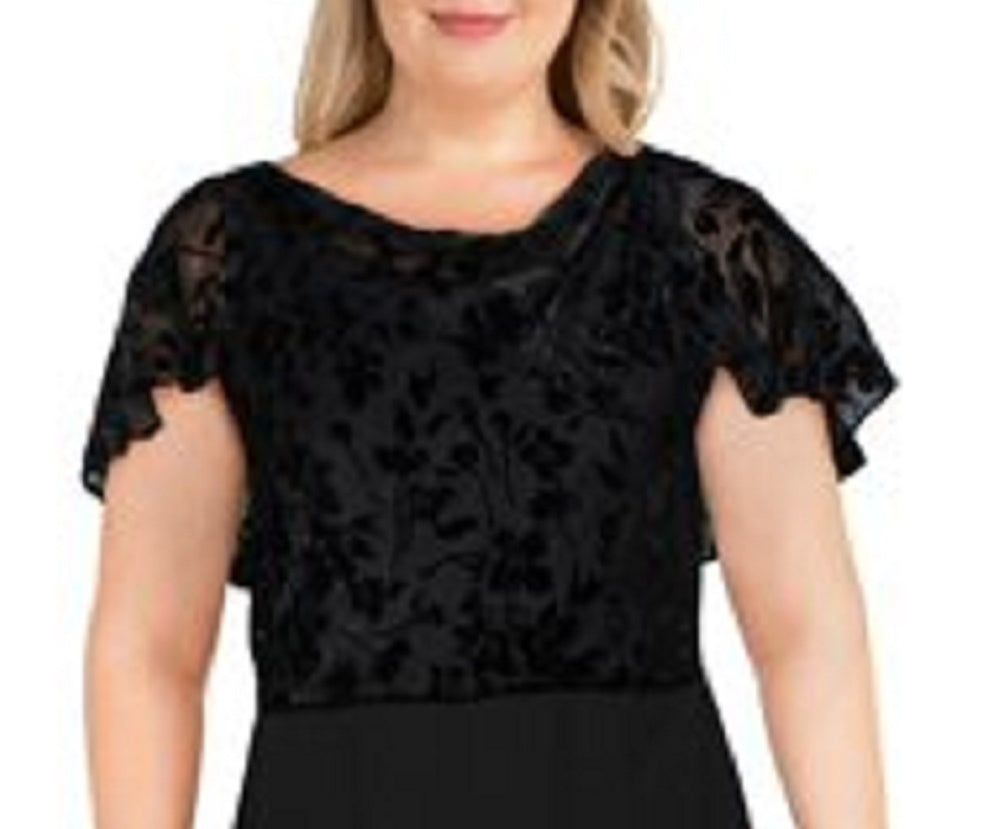 Vestido de coquetel floral metálico Dalen feminino Ralph Lauren, preto, tamanho 10