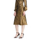Vestido envelope Ralph Lauren feminino dourado, manga longa, comprimento chá, tamanho 16