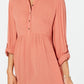 Camisa túnica babydoll feminina Style &amp; Co laranja tamanho pequeno extragrande