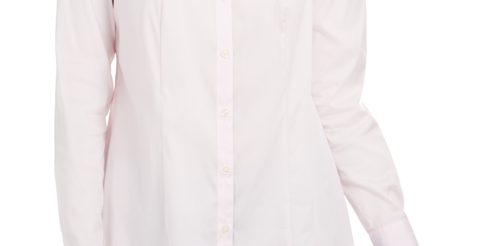 Camisa feminina Charter Club com botões e tecido rosa, tamanho 16 Petite