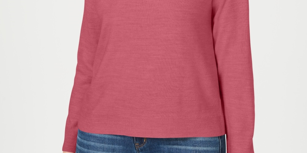Karen Scott Suéter Feminino Gola Falsa Rosa Tamanho PS