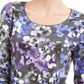 Karen Scott Blusa feminina estampada com decote redondo, cinza, tamanho X-S