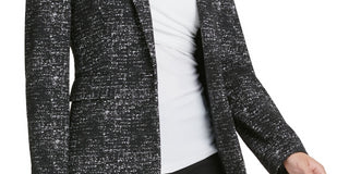 DKNY Women's Marled Single Button Blazer Gray Size 0